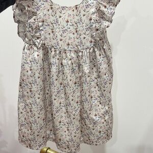 Floral Ruffle Sleeve Kids Dress